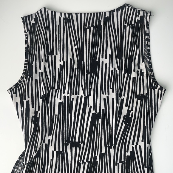 NY&Co. Stretch Ruched Wrap Midi Lined Sleeveless V-Neck Plunge Dress Cinched XS - Picture 6 of 9